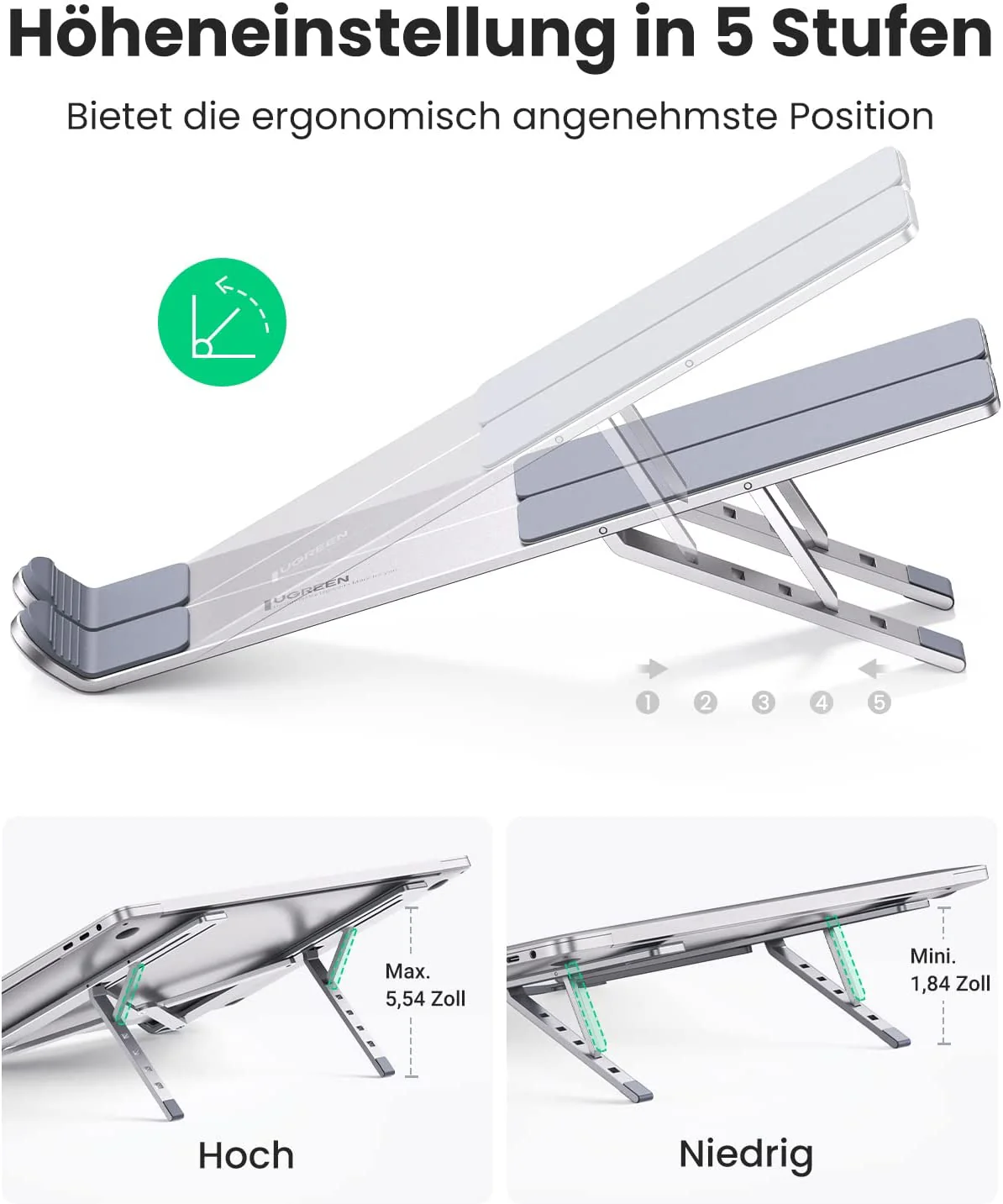 UGREEN Laptop Stand for Desk Adjustable - Image 3