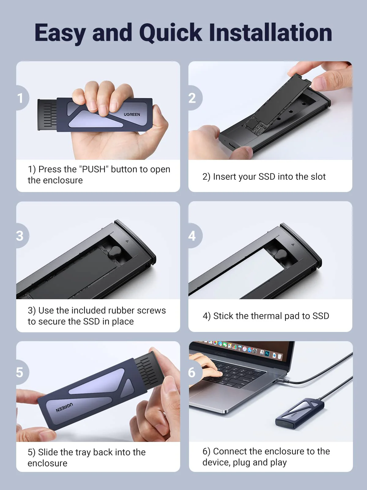 UGREEN M.2 NVMe 10 Gbps SSD Enclosure - Image 7