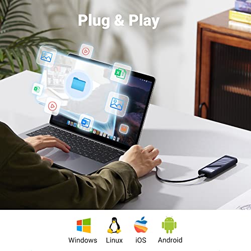 UGREEN 2-in-1 M.2 NVMe & SATA SSD Enclosure (USB-C 10Gbps, Aluminum, Thermal Pad) - Image 4