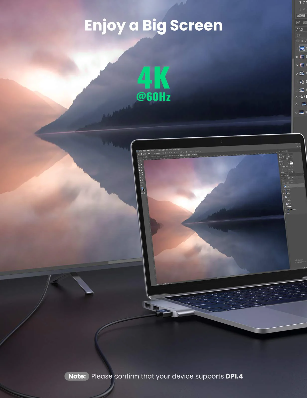 UGREEN MacBook Adapter 3-IN-1 USB C Hub - Image 5
