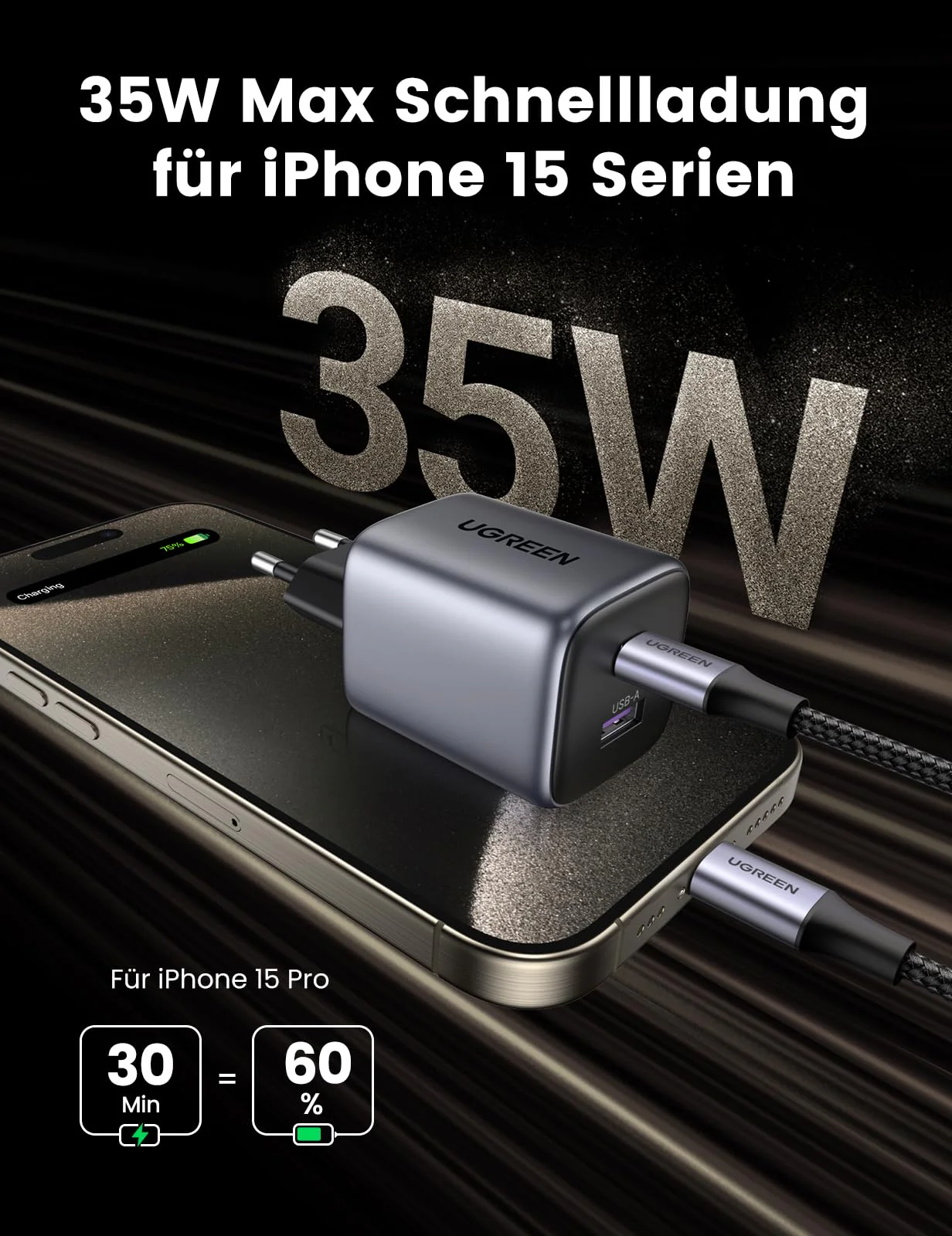 UGREEN Nexode 35W USB-C GaN Fast Charger - Image 2