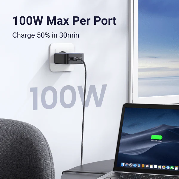 UGREEN Nexode 100W 4-Port GaN Charger & 2× 60W Charging Cables - Image 4