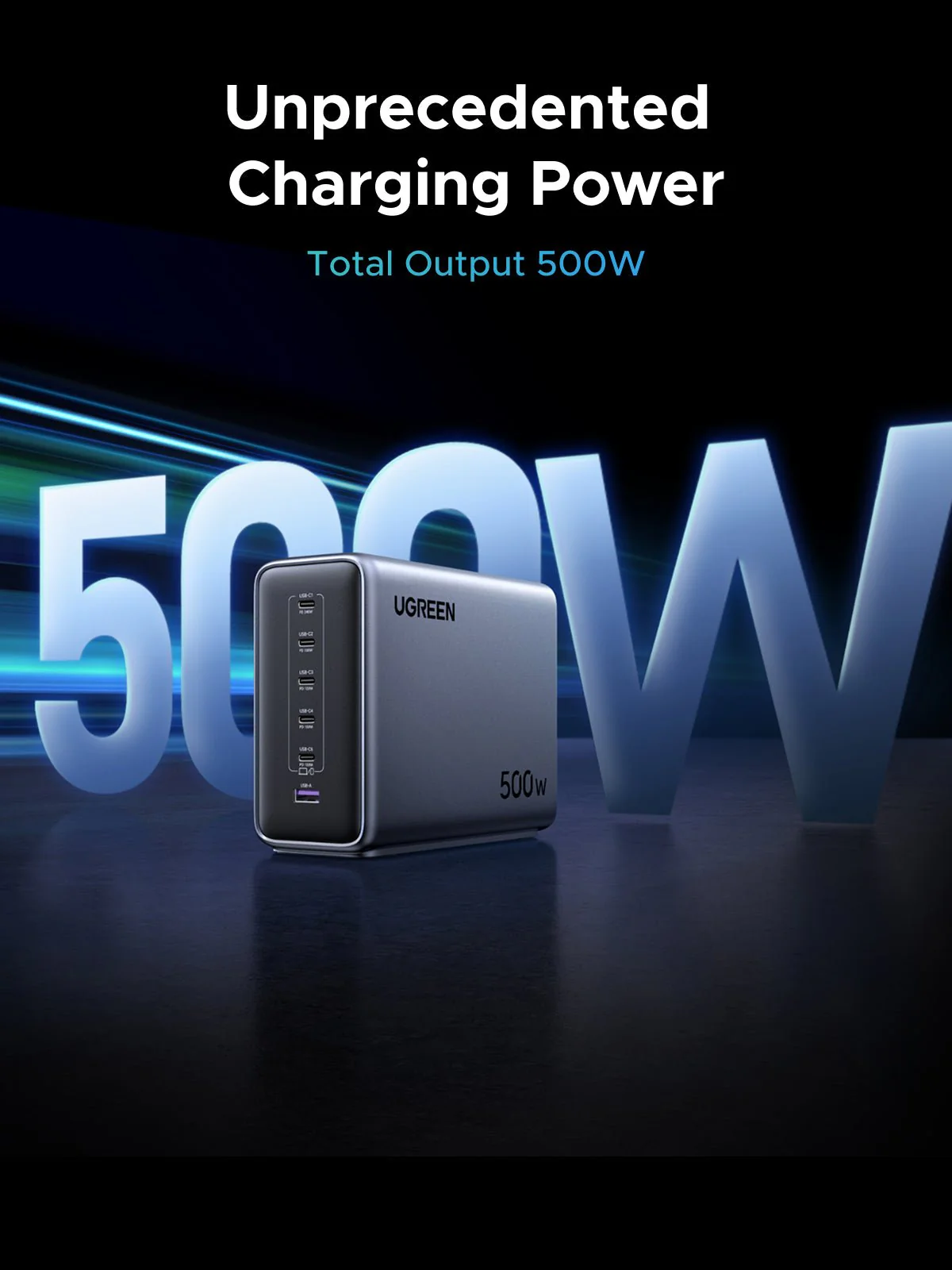 UGREEN Nexode 500W 6-Port GaN Desktop Fast Charger - Image 5