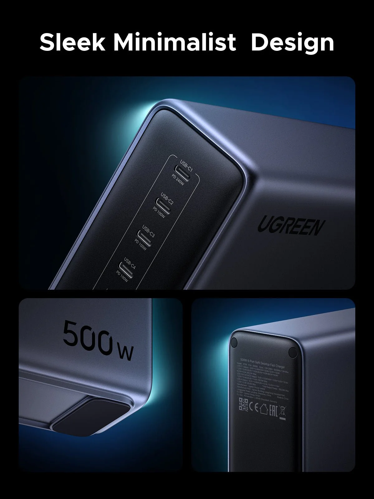UGREEN Nexode 500W 6-Port GaN Desktop Fast Charger - Image 9