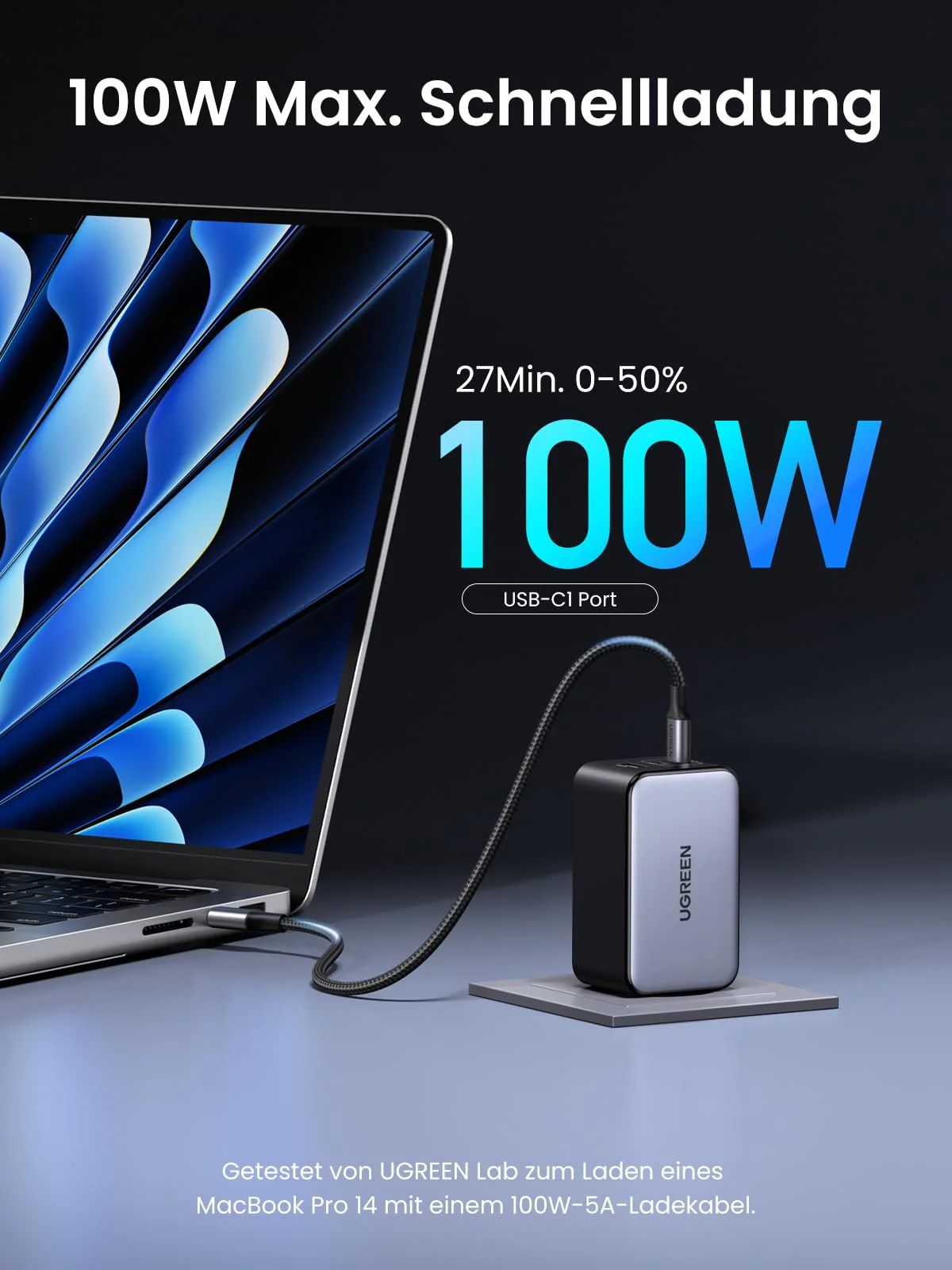 UGREEN Nexode X 100W Mini GaN Charger, 3-Port USB C Fast Charger - Image 2