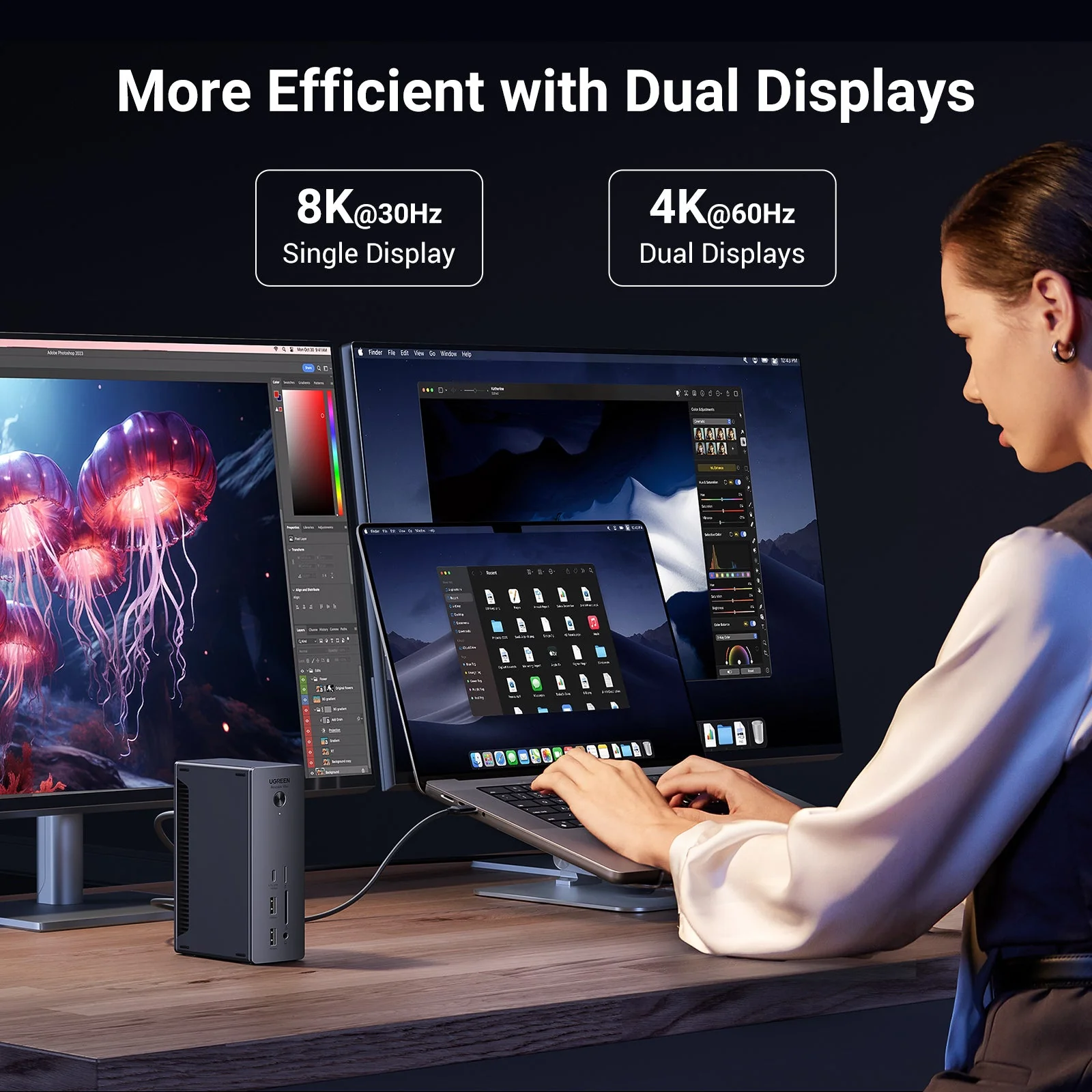 UGREEN Revodok Max 213 USB-C Hub 13-in-1  Docking Station - Image 4