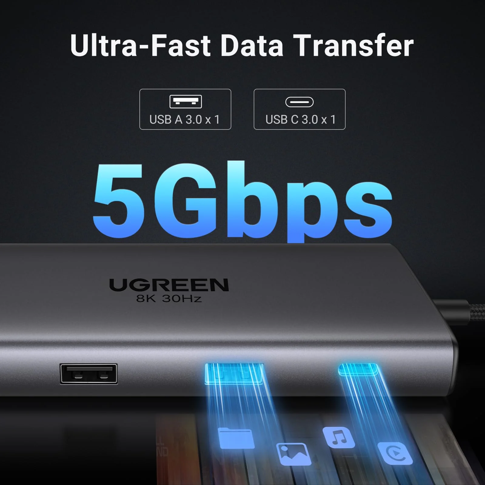 UGREEN Revodok Pro 210 10-in-1 USB-C Hub (Dual HDMI 4K@60Hz, 100W PD) - Image 6