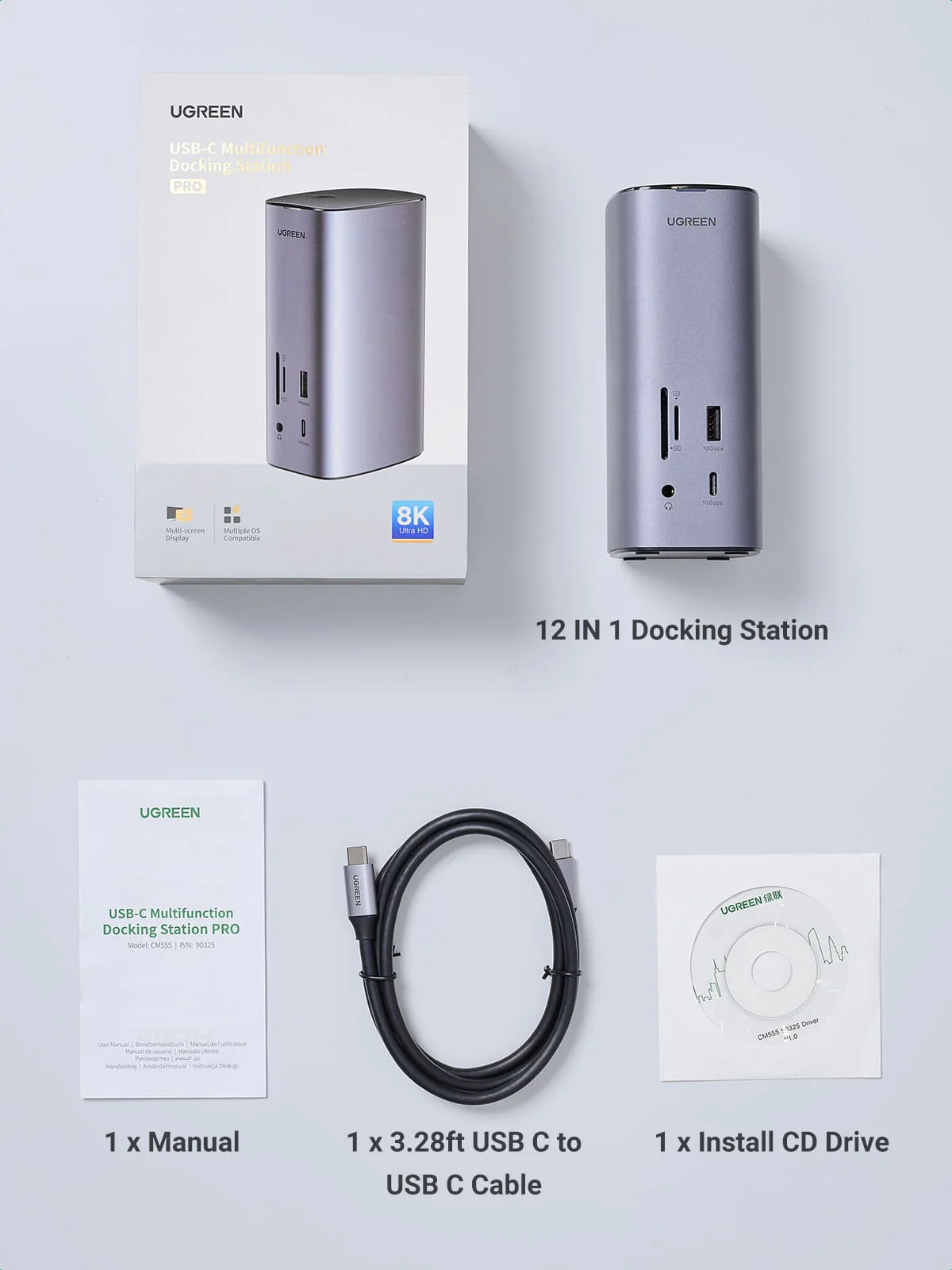 UGREEN Revodok Pro 312 Triple Display 12-in-1 USB C 8K Universal Docking Station - Image 8