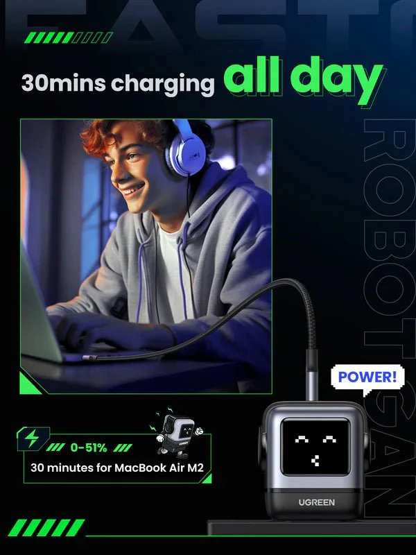 UGREEN Uno 65W Charger & 60W USB-C Cable - Image 5