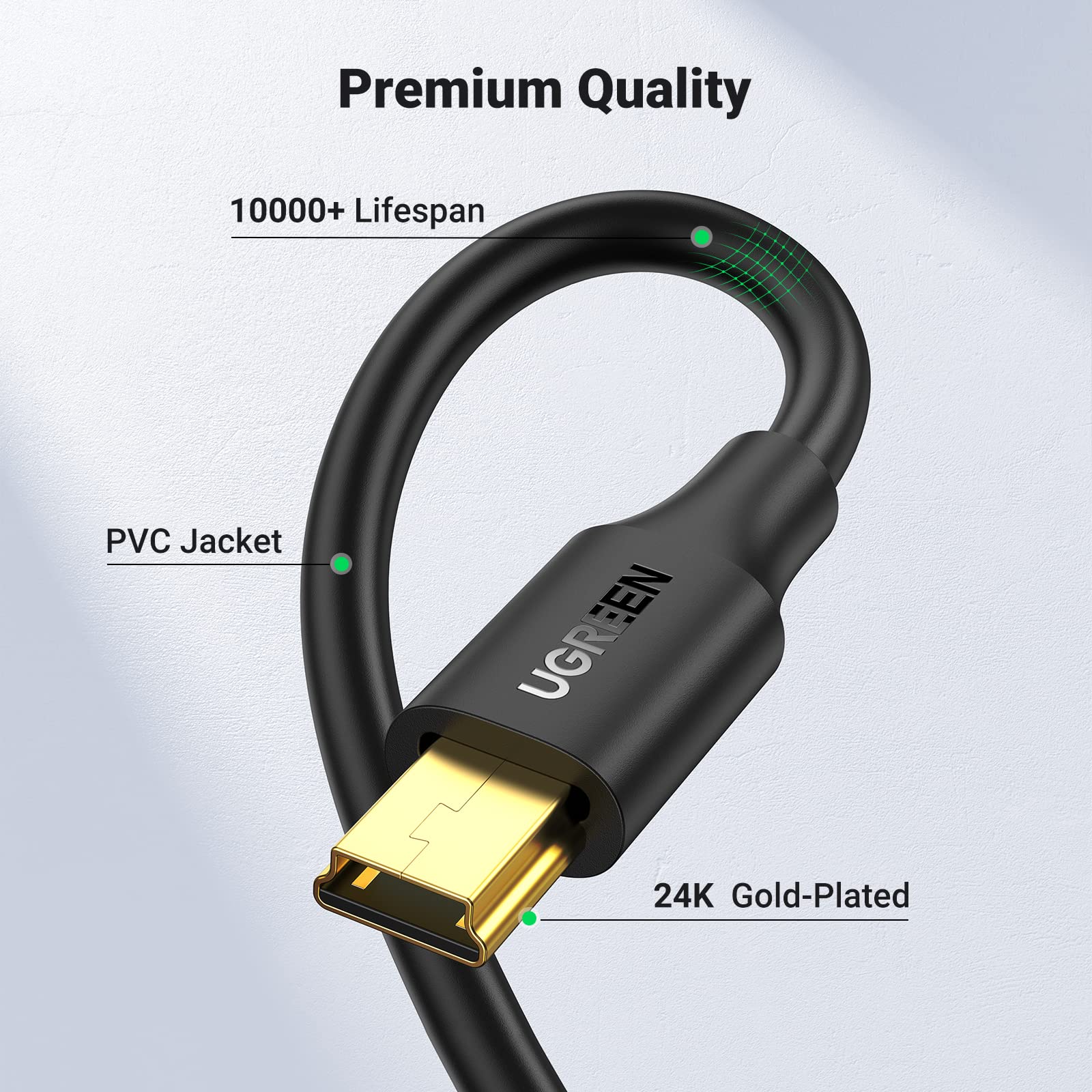 UGREEN USB 2.0 Data Cable, Mini USB charging cable USB A to Mini USB - Image 7