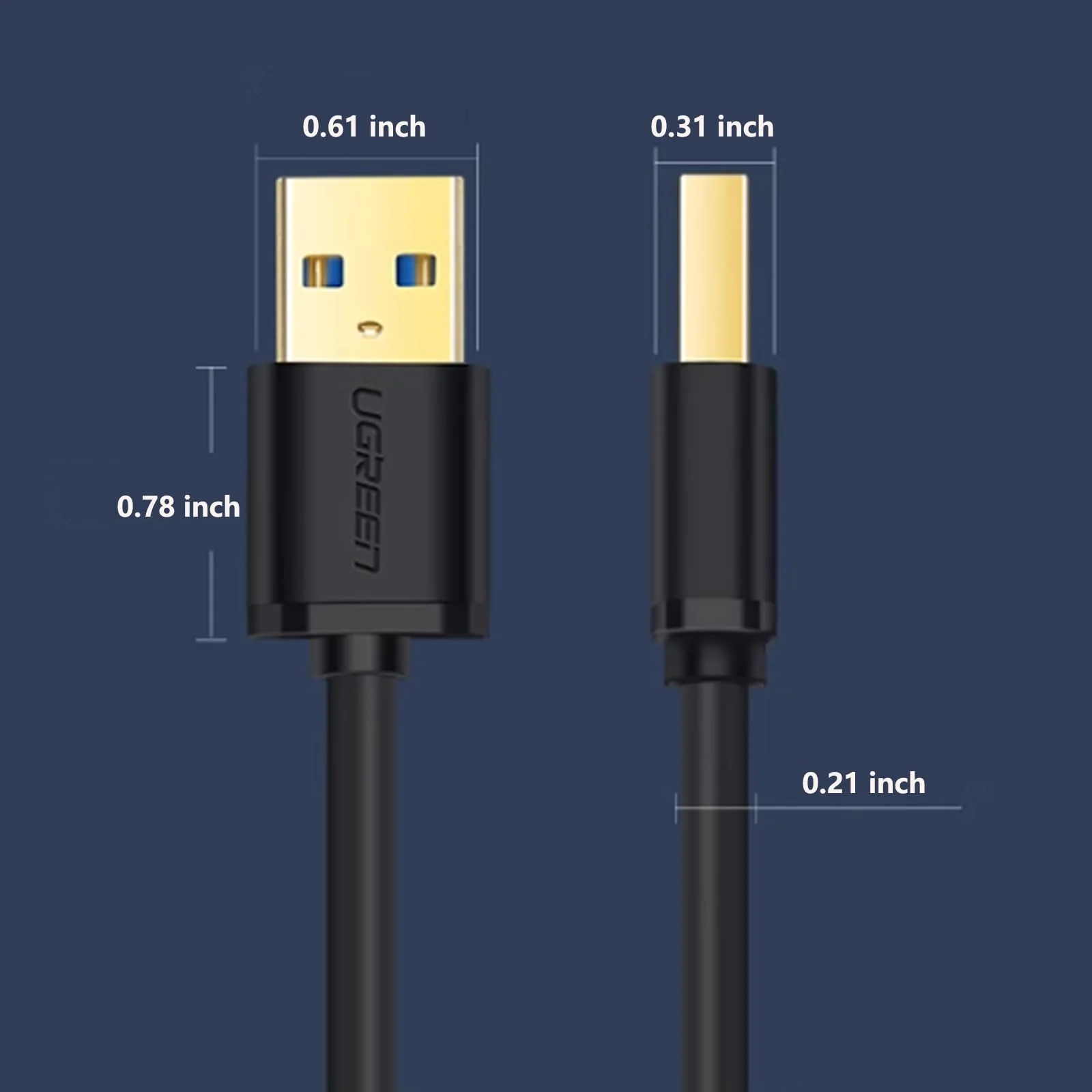 UGREEN USB to USB, 5 Gbps USB 3.0 Cable, Nylon Durable Male to Male Cable - Image 8