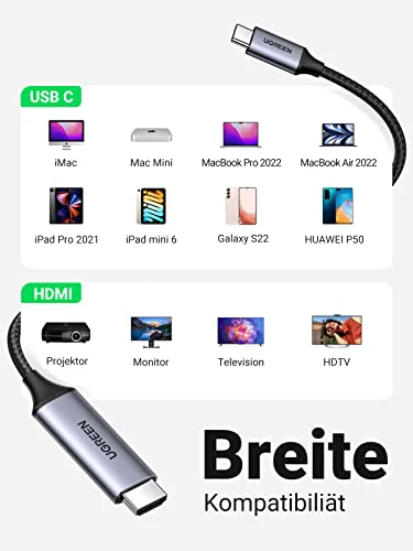 UGREEN USB C auf HDMI Kabel 4K 60Hz 2m Thunderbolt 3 - Image 7