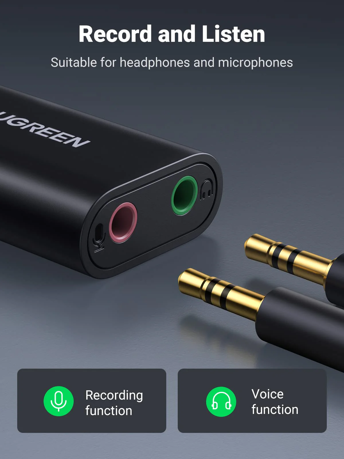 UGREEN USB to 3.5mm Headphone Audio Adapter - Image 3