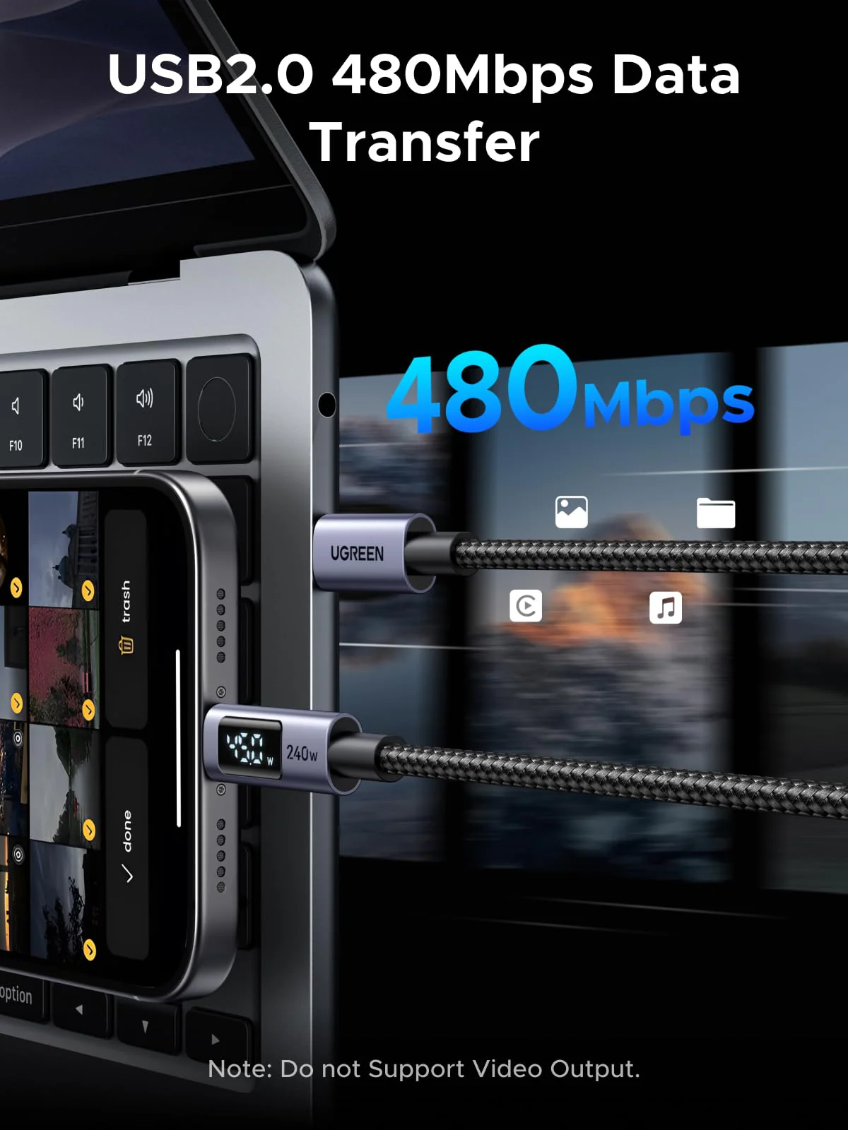 UGREEN USB-C Cable (240W, Digital Display) - Image 7